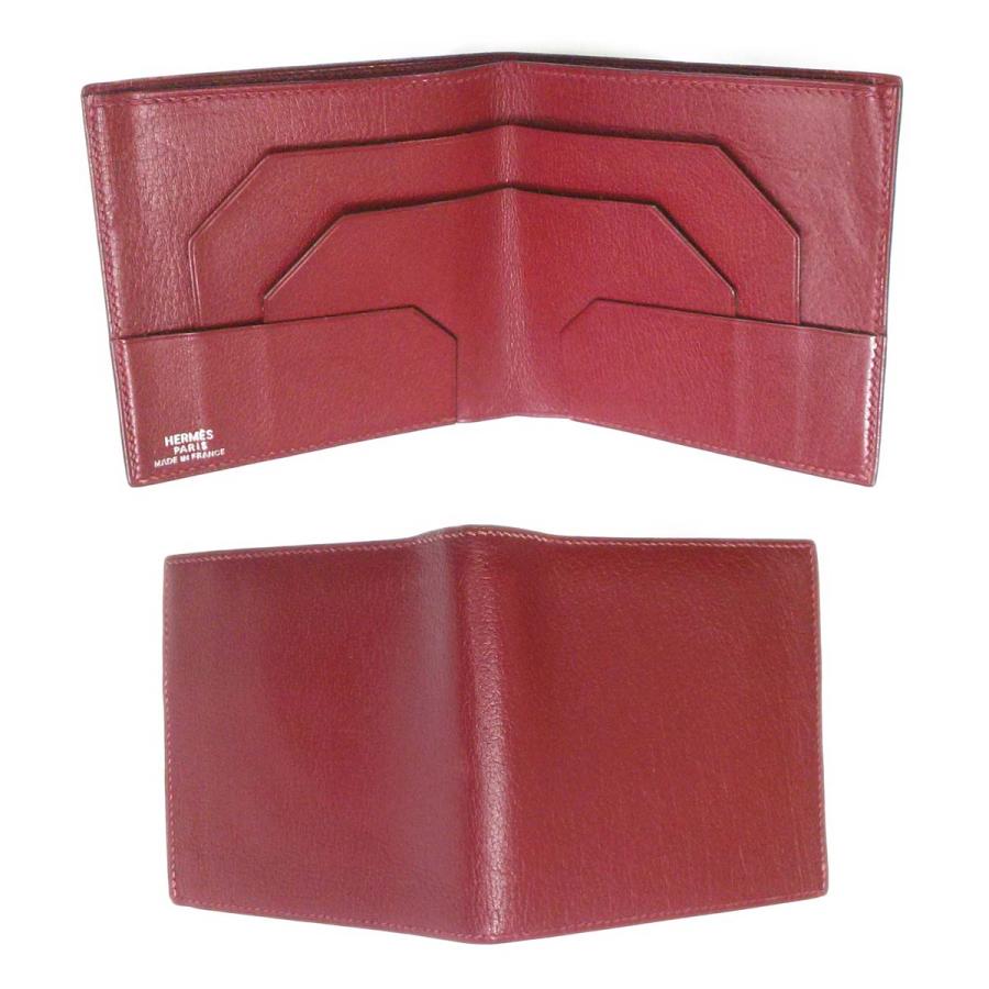 HERMES（エルメス） 【美品】エルメス 二つ折り札入れ 財布 ルージュ