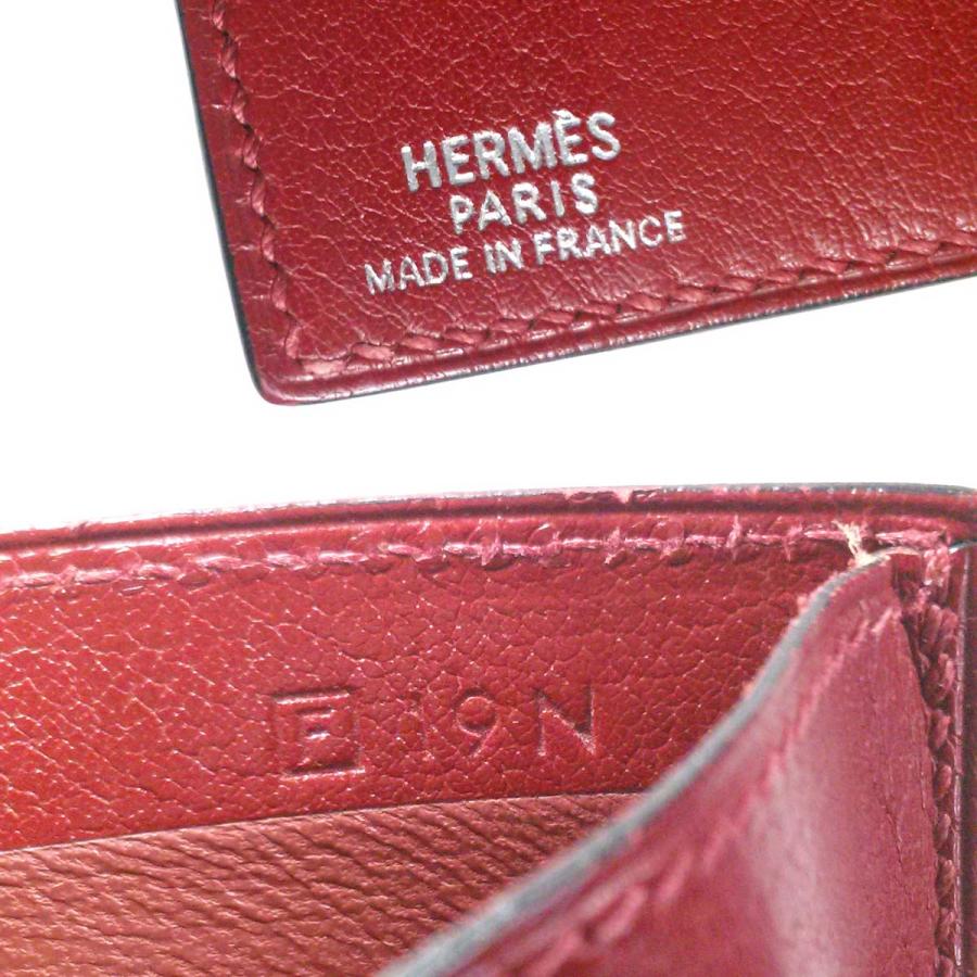 HERMES（エルメス） 【美品】エルメス 二つ折り札入れ 財布 ルージュ