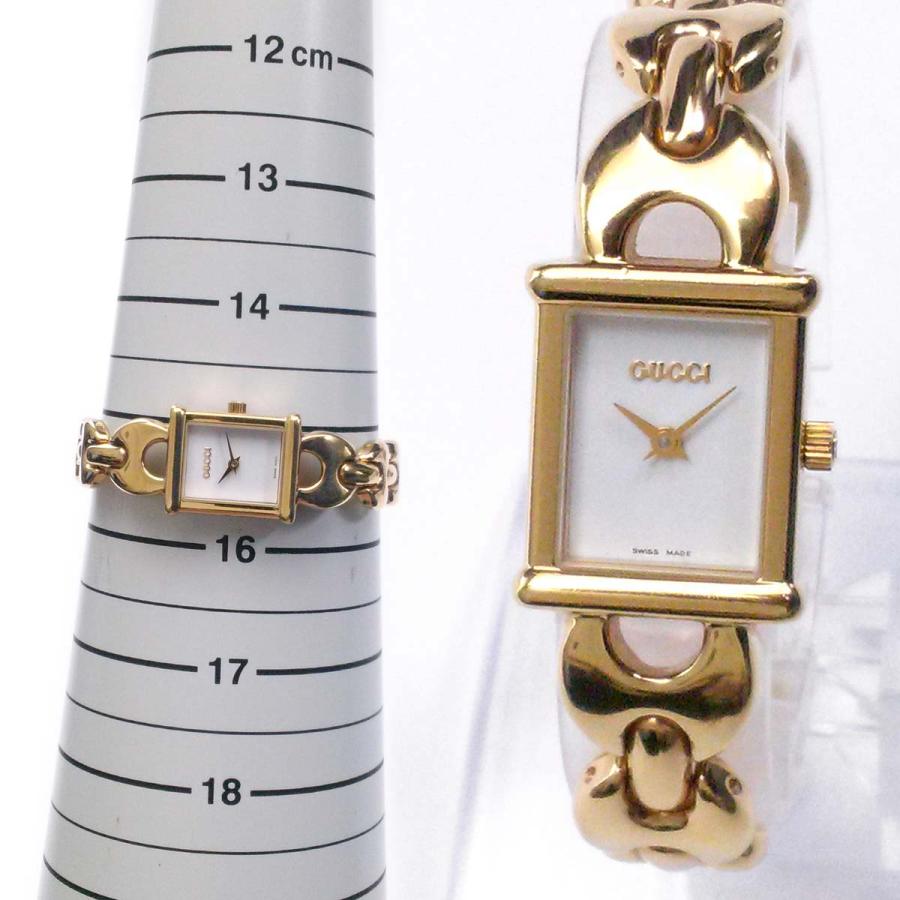 GUCCI 【美品稼働品】グッチ チェンジベルト 時計 1800L スクエア 白