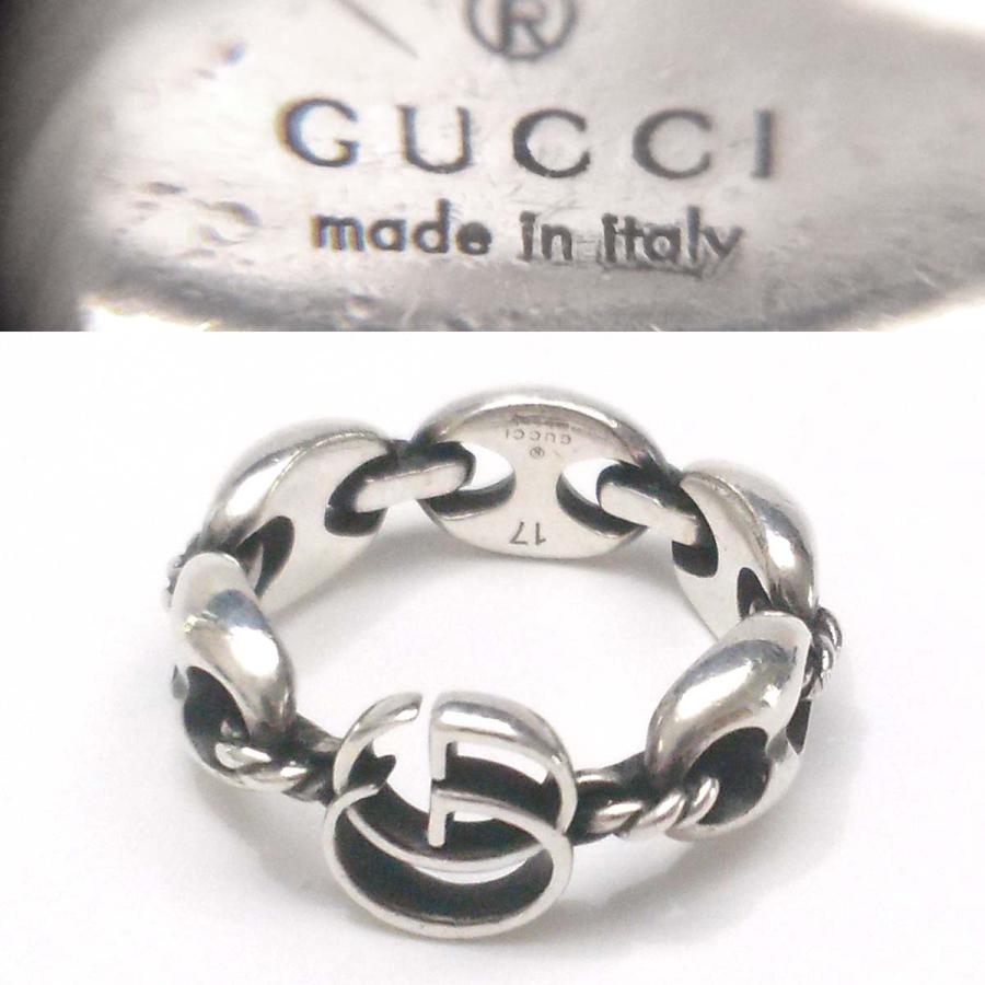 美品☆GUCCI グッチ リング チェーンモチーフ シルバー925 指輪 16号 GUCCI（グッチ） 【美品】グッチ ダブルGマリーナチェーンリング