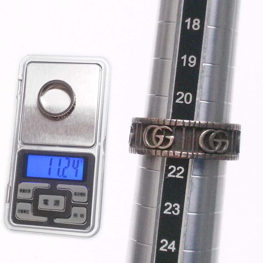 【美品】グッチ GGマーモント 指輪 リング メーカー刻印23 実測21号 黒 シルバー925 箱 保存袋 ap9858【一撃即決】_9