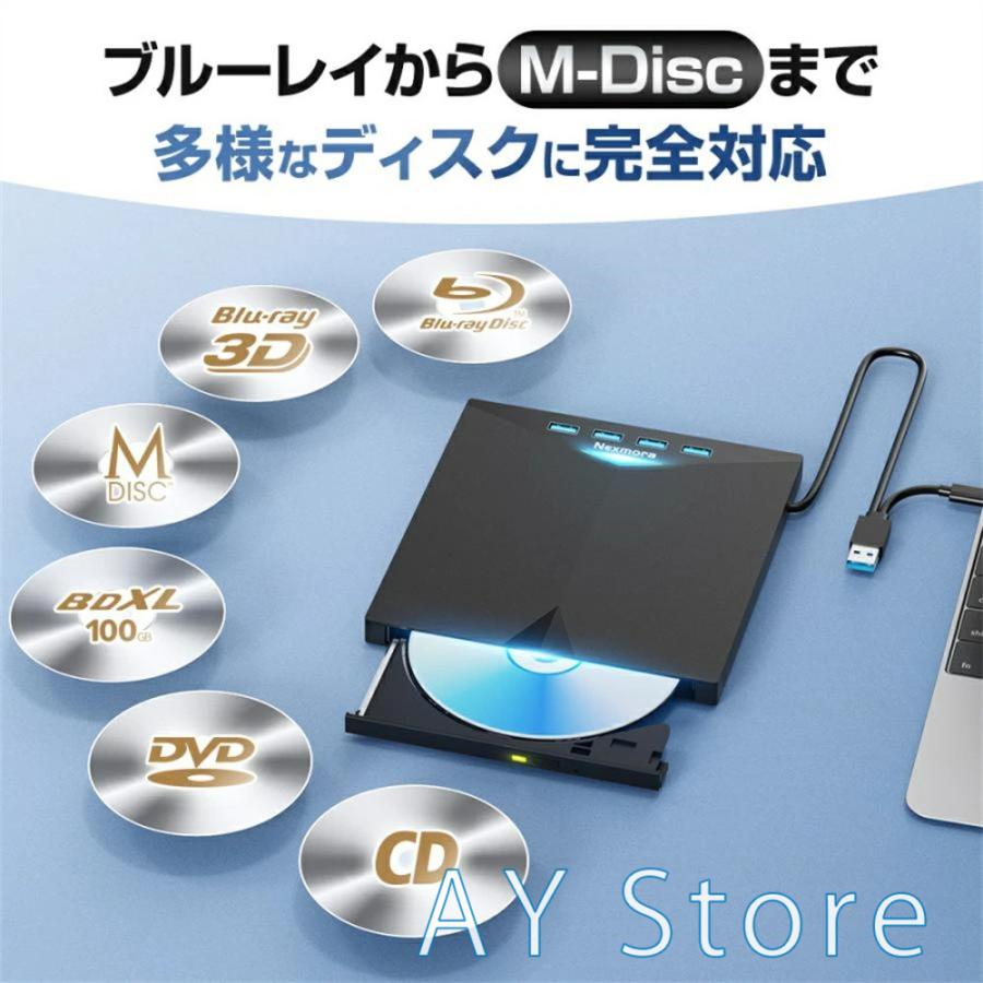 ブルーレイドライブ 高速 DVDドライブ 静音 CD/DVDプレイヤー 軽量