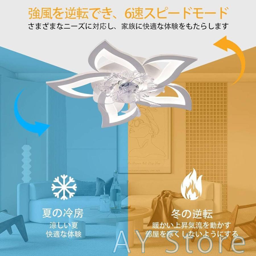 シーリングファンライト led シーリングファン シーリングライト ファン付き 12畳 調光調色 風量調節 逆回転機能 天井照明 ブラック/ホワイト_4