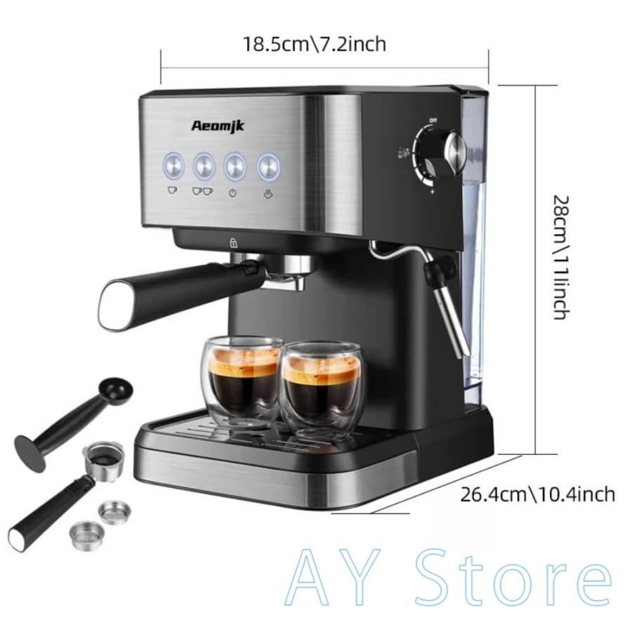 エスプレッソマシン 1050W家庭用 コーヒーメーカー コーヒーマシン