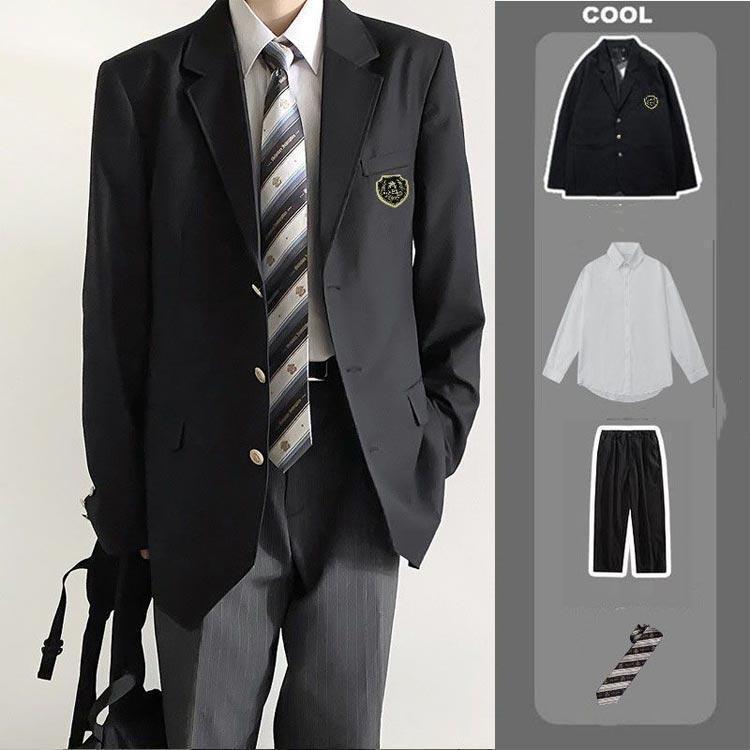 学生服 ロングパンツ 紺 無地 スクールジャケット ブレザー 男子高校