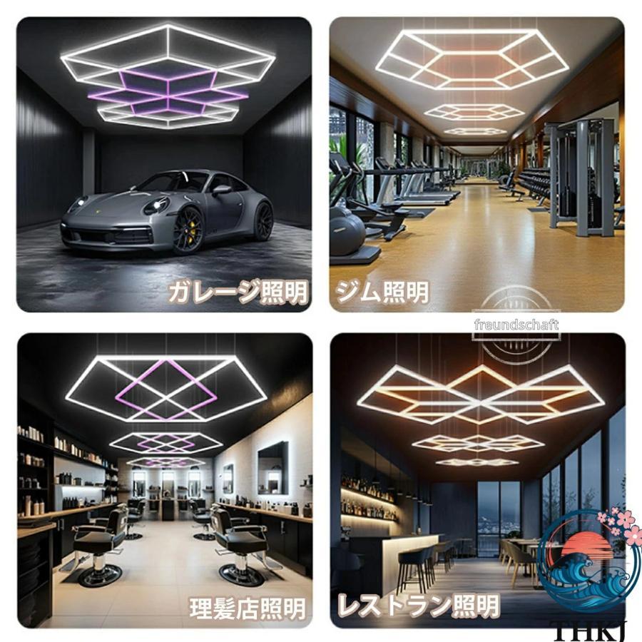 ハニカムライト ヘキサゴンライト LED 高輝度 ガレージ用六角形LEDライト 6500K 純白色光_4