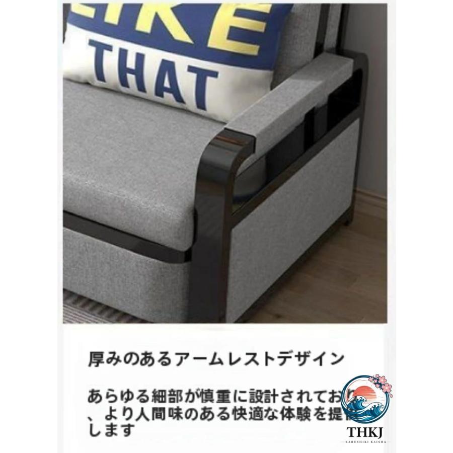 ソファーベッド 折りたたみ式 デッキチェア コンパクト 綿麻カバー洗濯可 多機能_8