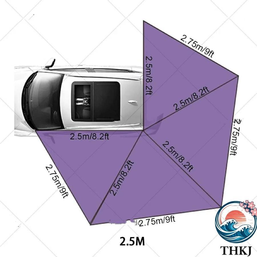 カーサイドタープ 車用 カーサイドオーニング サンシェード 自家用車取り付け可能 270°展開カーサイドタープ 軽自動車タープ 車サイドオーニング UV50+耐候性_1