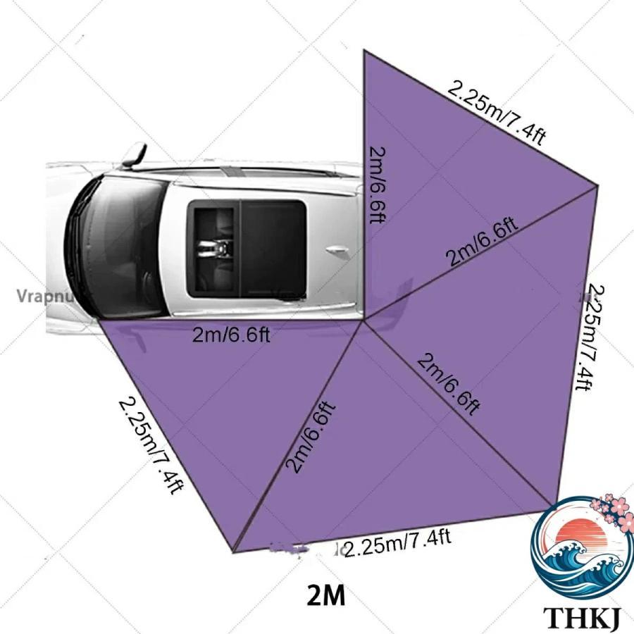 カーサイドタープ 車用 カーサイドオーニング サンシェード 自家用車取り付け可能 270°展開カーサイドタープ 軽自動車タープ 車サイドオーニング UV50+耐候性_6