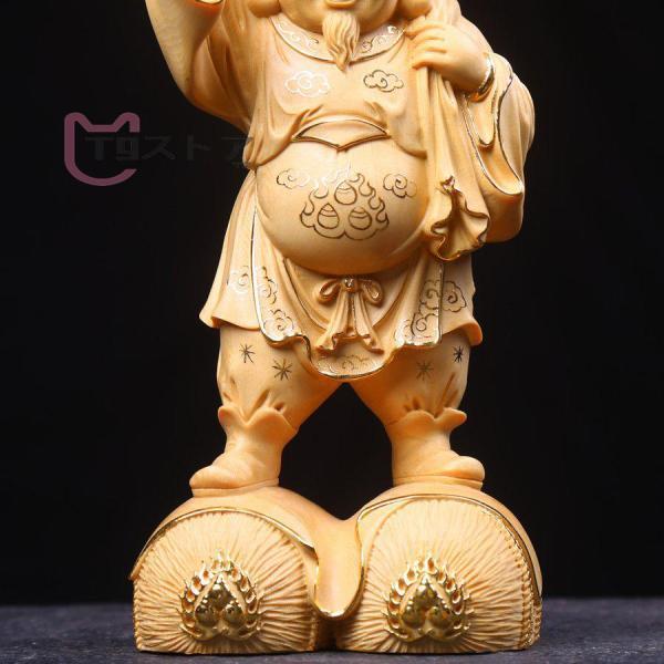 大黒天 大黒様 手彫り 一木彫刻置物 福を呼ぶ 七福神 縁起物木彫り 高 