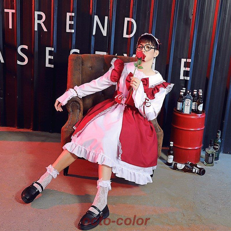 ハロウィン 男メイド服 オネ 男前 メイド服 黒 女装 4点セット 大きいサイズ 女装MAN パーティー 仮装 男の娘 おとこの娘用 ロリータ風 コスプレ 大人