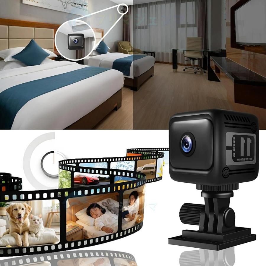 小型カメラ WiFi 防犯カメラ 隠しカメラ 準4K 画質 スマホ連動 遠隔