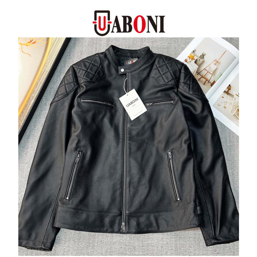 ライダースジャケット EU製 Uaboni Paris ユアボニ 牛革 レザー レザー