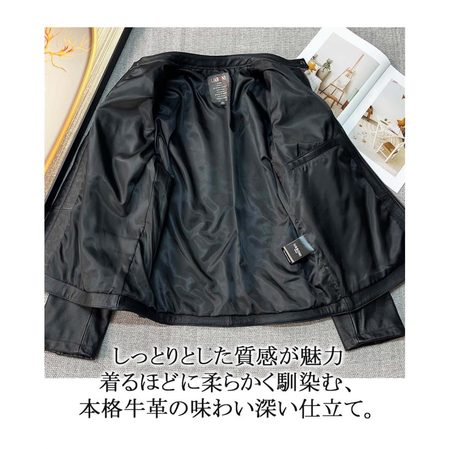 ライダースジャケット EU製 Uaboni Paris ユアボニ 牛革 レザー レザー
