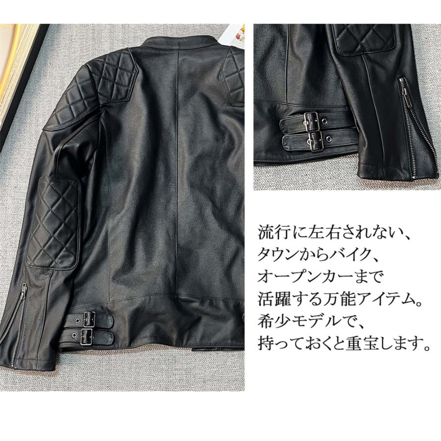 ライダースジャケット EU製 Uaboni Paris ユアボニ 牛革 レザー レザー