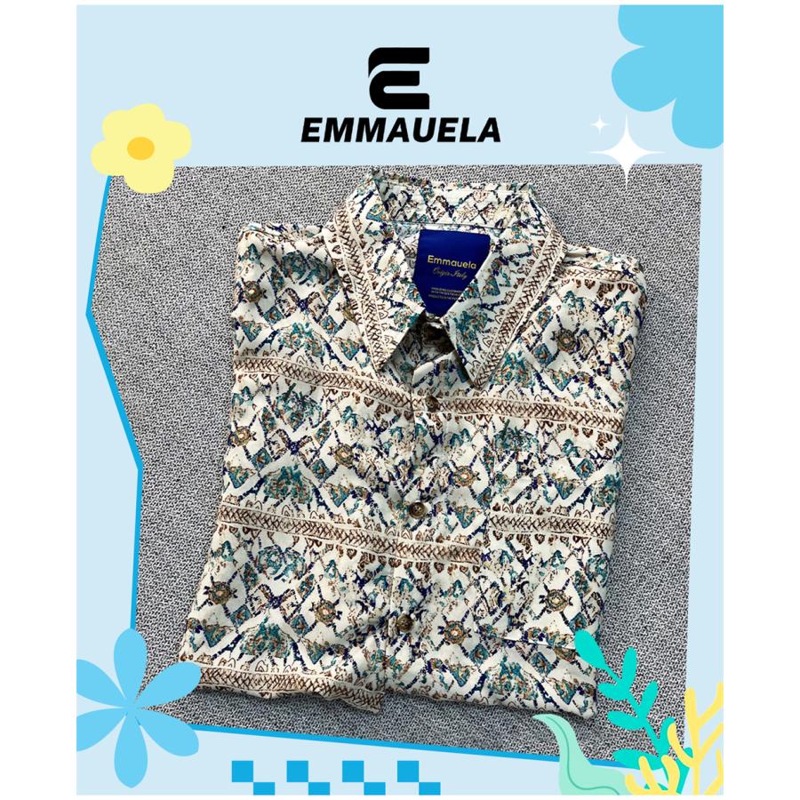 シャツ アロハシャツ 半袖 EU製 Emmauela ミラノ発 シルク混 薄手 爽やか 速乾 接触冷感 個性 総柄 アロハ トップス 開襟シャツ カジュアル ゆったり | ブランド登録なし | 02