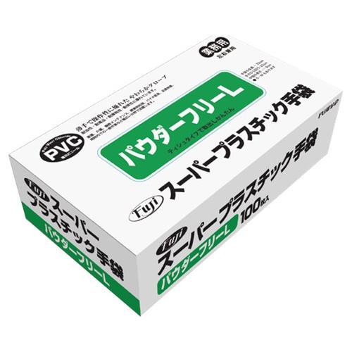 【3000枚】プラスチック手袋　Lサイズ スーパープラスチック手袋 Lサイズ 100枚入 30箱 3000枚 フジ