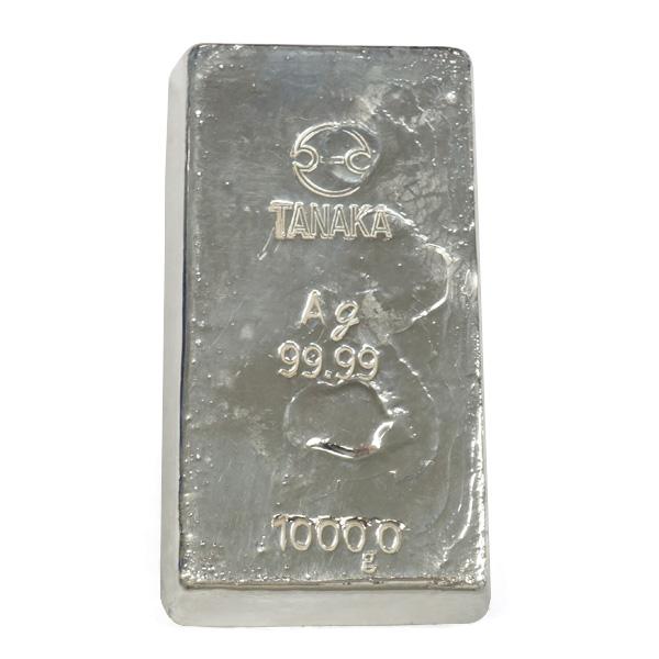 中古AB/使用感小 インゴット 純銀 1kg 田中貴金属 銀地金 品位99.99