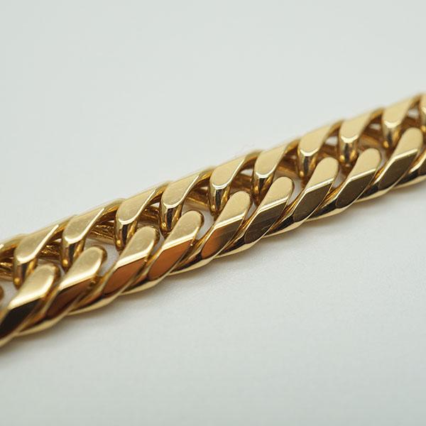 K18YG ブレスレット 喜平 ダイヤ付き W6面 19cm 50g キヘイ 18金 750