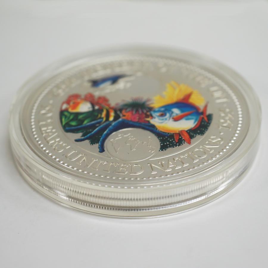 貨幣 パラオ共和国 国連50年 20ドル 銀貨 海洋図 156g 1995年 SV1000 シルバーコイン ケース付き メダル  【ジュエラー】  20446312