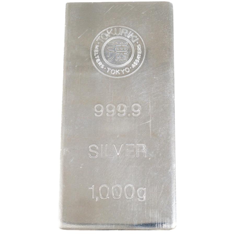 中古AB/使用感小 インゴット 純銀 徳力本店 バー 1kg 1キロ 1000g 銀地 