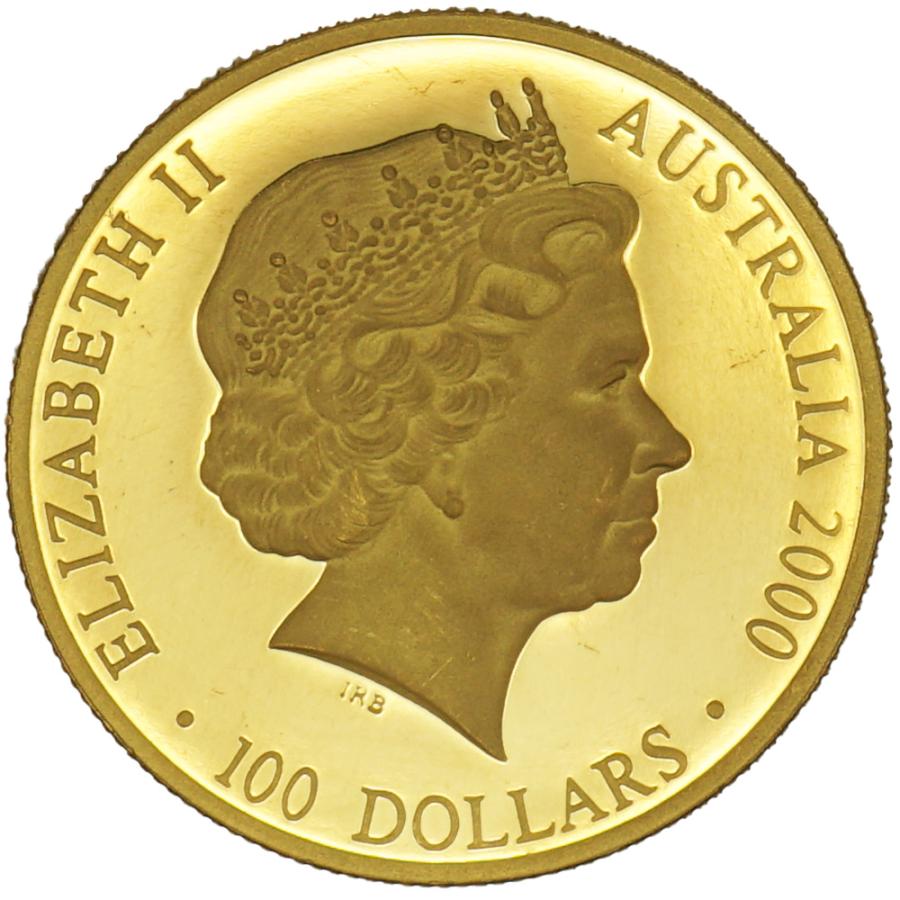 中古AB/使用感小 貨幣 2000年シドニーオリンピック公式記念 純金コイン 100ドル メダル授与式 エリザベス2世 金貨 20516698068