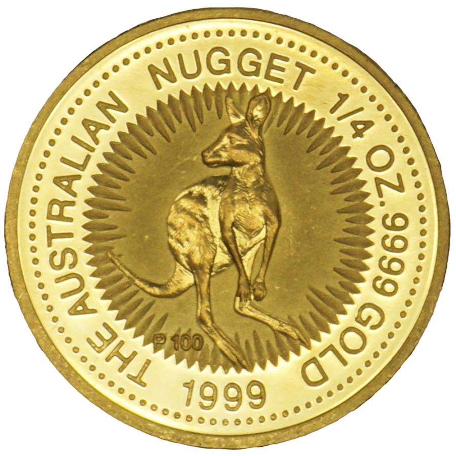 カンガルー金貨 オーストラリア 1/4オンス 流通品 1999年 中古AB/使用感小 貨幣 カンガルー 金貨 純金 1/4オンス 1/4oz