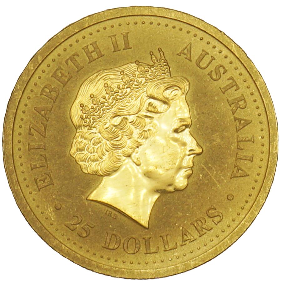 中古AB/使用感小 貨幣 カンガルー 金貨 純金 1/4オンス 1/4oz