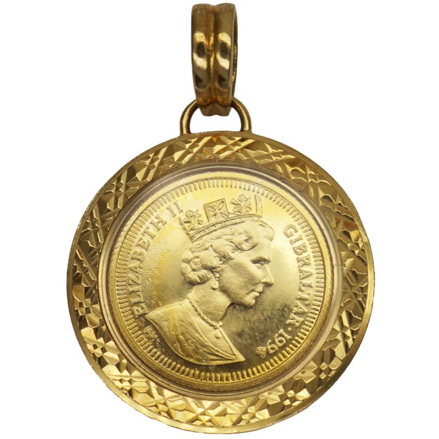 コイン：K24/枠：K18 ペンダントトップ 純金 ピーターラビットコイン