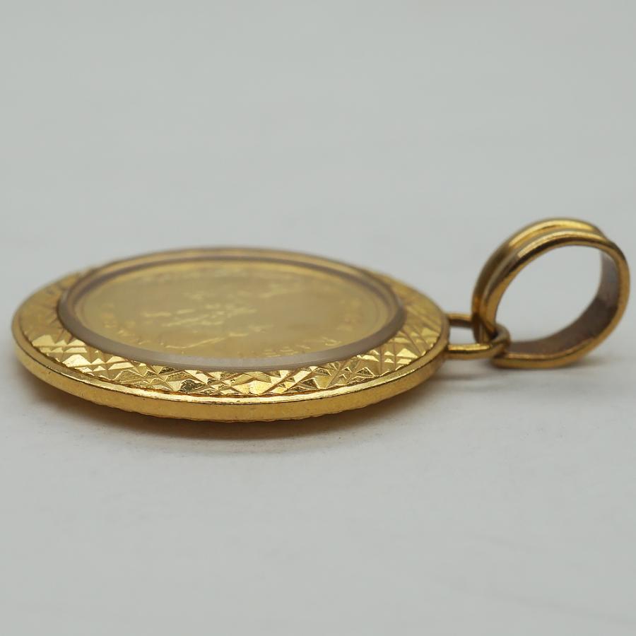 コイン：K24/枠：K18 ペンダントトップ 純金 ピーターラビットコイン