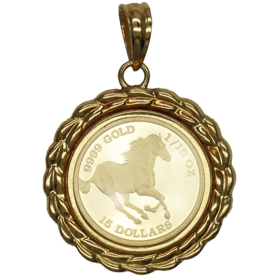 コイン：K24/枠：K18 ペンダントトップ ホース 2002年 1/10オンス 1