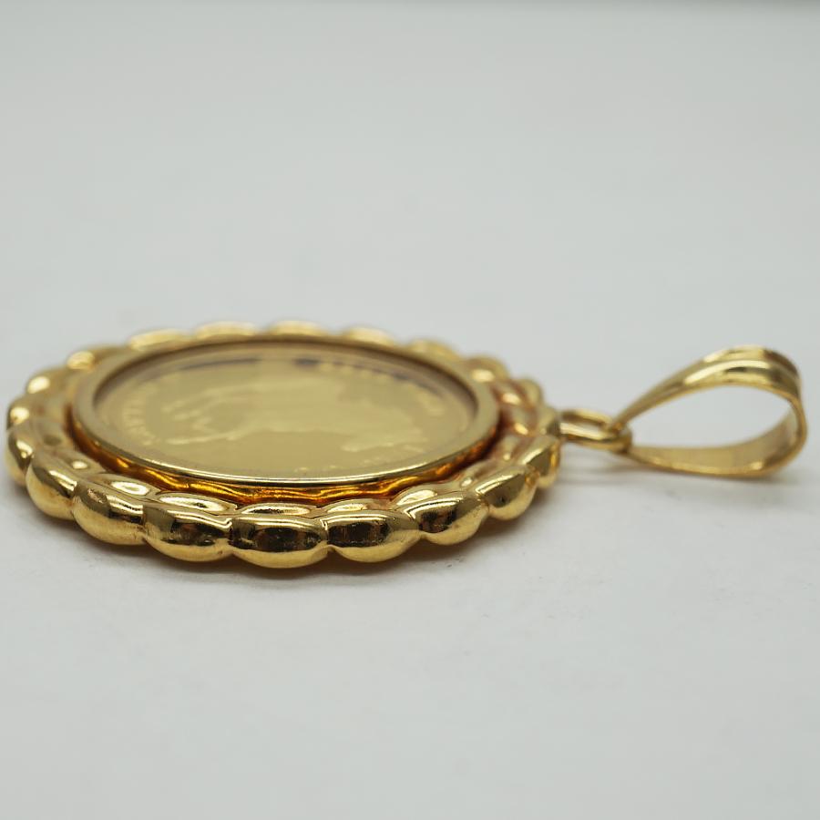 コイン：K24/枠：K18 ペンダントトップ ホース 2002年 1/10オンス 1