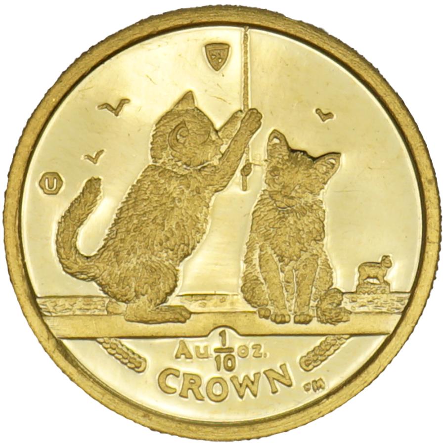 中古B/標準 貨幣 マン島 キャットコイン 2001年 ソマリアキャット 1/10