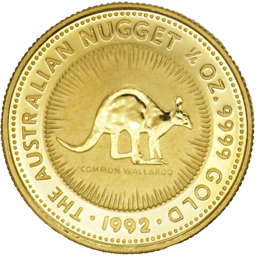 カンガルー金貨 オーストラリア 1/4オンス 流通品 1989年 中古A/美品 貨幣 カンガルー 金貨 純金 1/4オンス 1/4oz 1992年