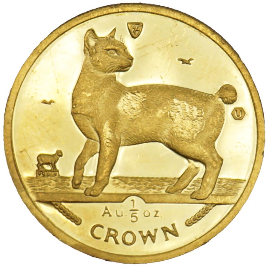 中古B/標準 貨幣 マン島 キャットコイン 金貨 純金 1/5oz 約6.2g 1994