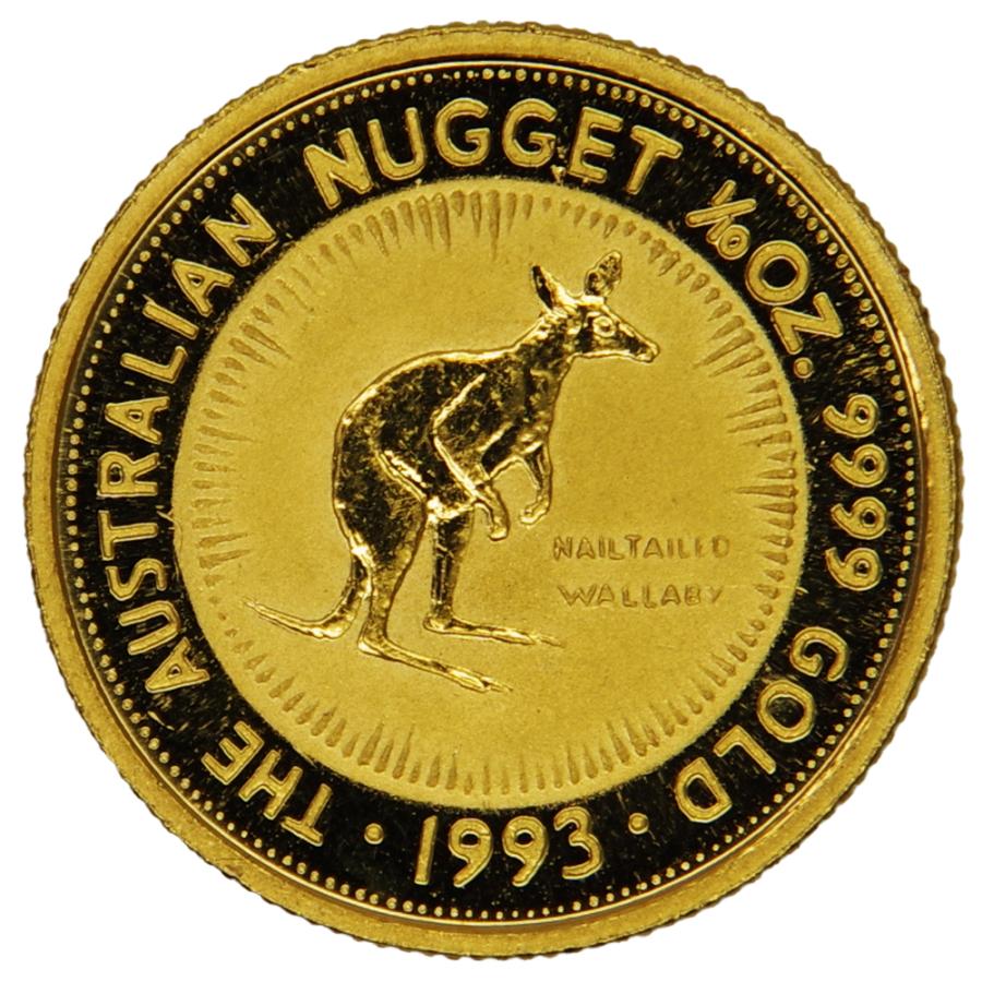 中古B/標準 貨幣 カンガルー 金貨 純金 1/10オンス 1/10oz 1993年