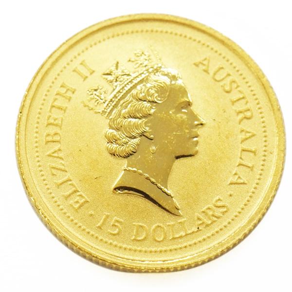 【中古A/美品】貨幣 カンガルー 金貨 純金 1/10オンス 1/10oz 1996年 オーストラリア ナゲット エリザベス2世 コイン 硬貨 1996 1/10OZ 9999 GOLD刻印の画像