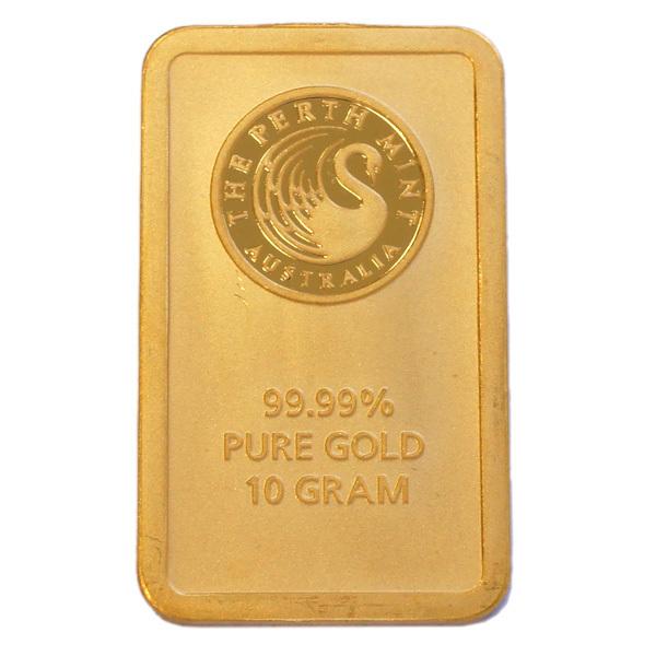 中古AB/使用感小  純金 インゴット 24金 10g パースミント  流通品 K24 延べ棒 ゴールド バー 純金