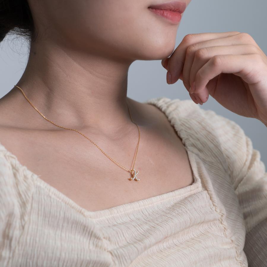 イニシャル 18金 ダイヤモンド アルファベット ネーム 極上品質