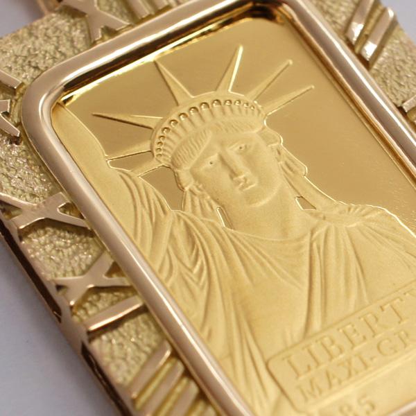 新品N/新品 自由の女神 K24 リバティ インゴット5g K18枠付き