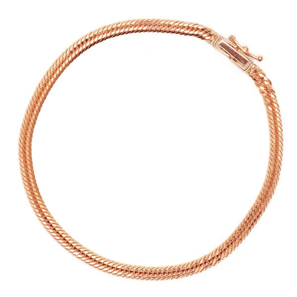 【新品】ブレスレット 喜平 ブレスレット ローズゴールド K18 トリプル12面 16cm 4g 造幣局検定刻印 キヘイ チェーン 12面トリプル 十二面 K18 750刻印の画像