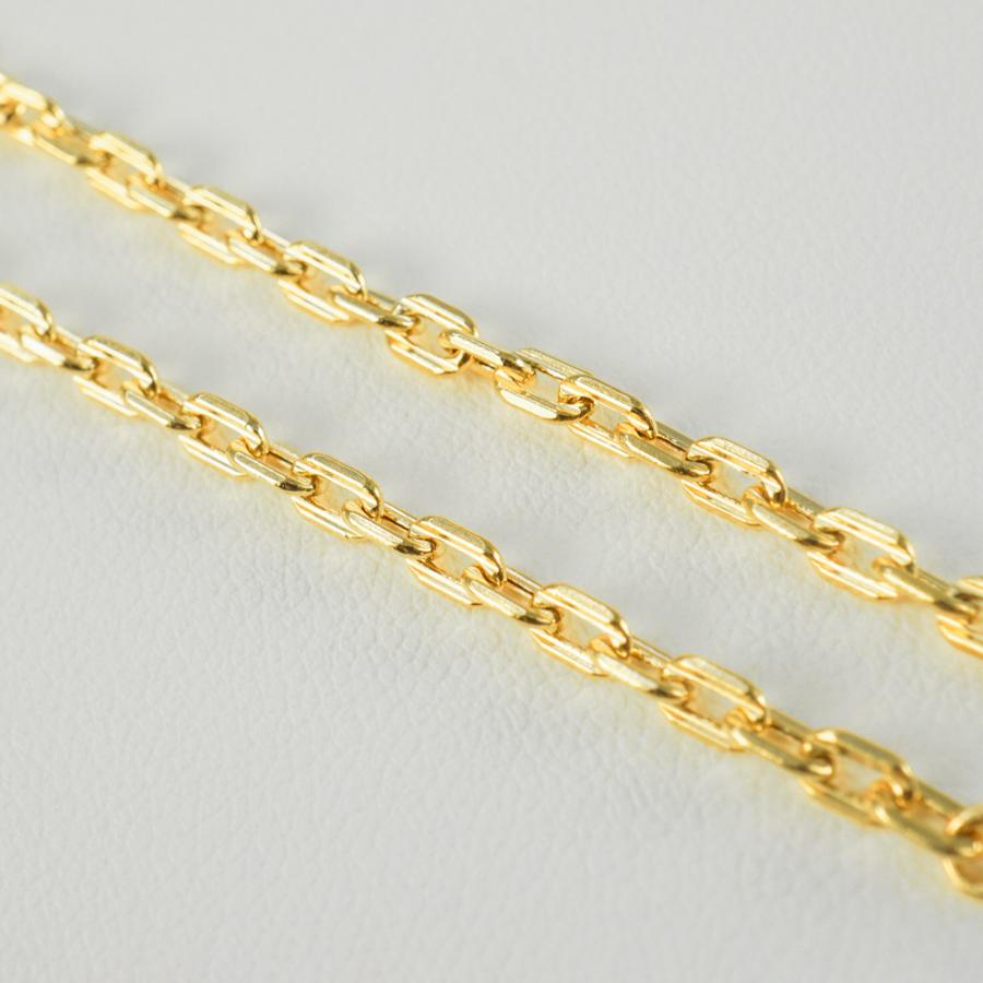 アーサリー（荒角小豆） 18cm ブレスレット ケーブルチェーン 小豆チェーン 荒角小豆 750 K18 18金 K18イエローゴールドの画像