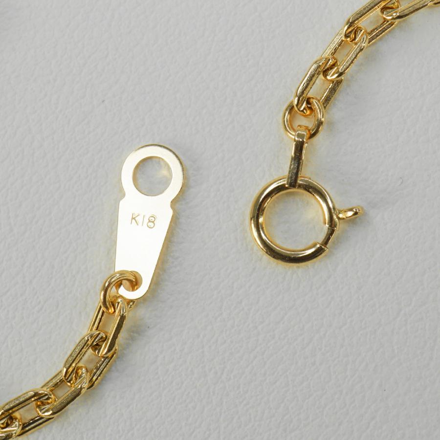 アーサリー（荒角小豆） 18cm ブレスレット ケーブルチェーン 小豆チェーン 荒角小豆 750 K18 18金 K18イエローゴールドの画像