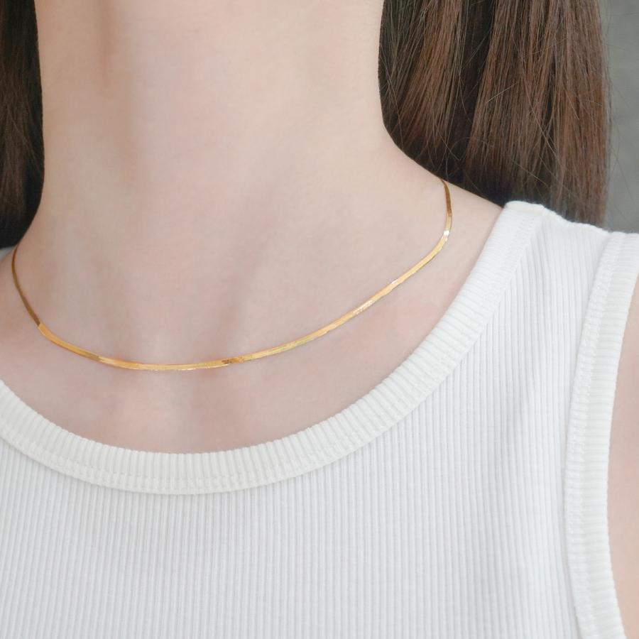 K18YG ネックレス 18金 K18 スネーク チェーン 40cm 幅1.5mm