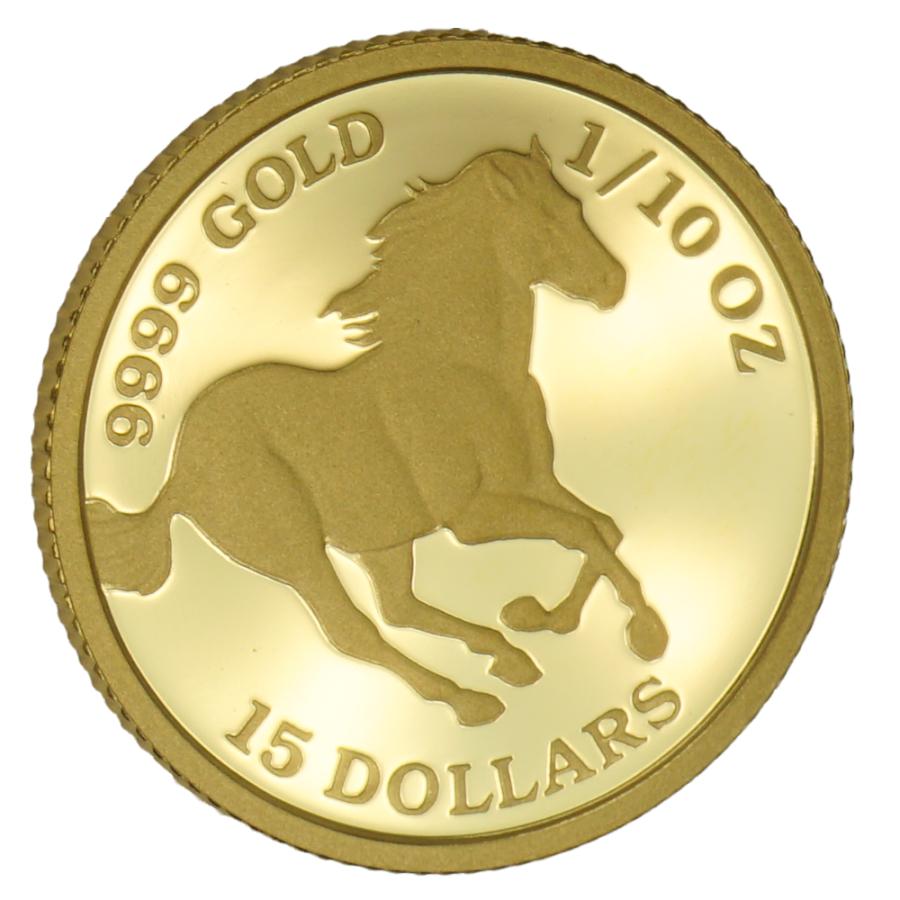 馬 ホース 金貨 ツバル エリザベス女王 2022年 K24 純金1/10oz 金貨 1/10オンス ホース コイン 2022年 イギリス連邦加盟国