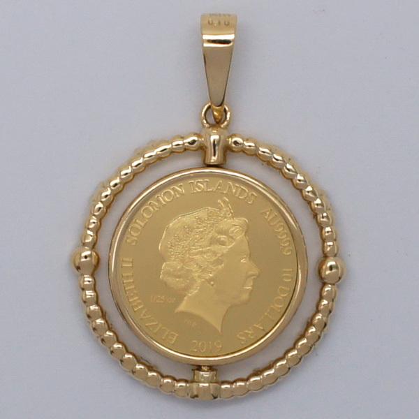 【ラスト1点】 【新品N/新品】純金 フェアリー 妖精 コイン リバーシブル 1/25オンス ソロモン ランダムイヤー K18枠付 ダイヤ ペンダントトップ khpap-39 【HO8347991780】(29150円)