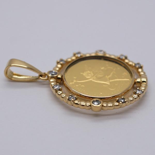 【ラスト1点】 【新品N/新品】純金 フェアリー 妖精 コイン リバーシブル 1/25オンス ソロモン ランダムイヤー K18枠付 ダイヤ ペンダントトップ khpap-39 【HO8347991780】(29150円)