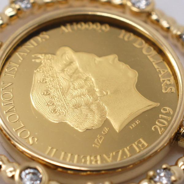 【ラスト1点】 【新品N/新品】純金 フェアリー 妖精 コイン リバーシブル 1/25オンス ソロモン ランダムイヤー K18枠付 ダイヤ ペンダントトップ khpap-39 【HO8347991780】(29150円)