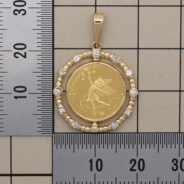 【ラスト1点】 【新品N/新品】純金 フェアリー 妖精 コイン リバーシブル 1/25オンス ソロモン ランダムイヤー K18枠付 ダイヤ ペンダントトップ khpap-39 【HO8347991780】(29150円)