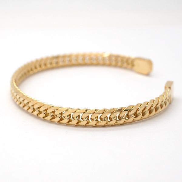 喜平 ブレスレット K18 W6面 18.5cm バングル メンズ 6面ダブル ダブル  